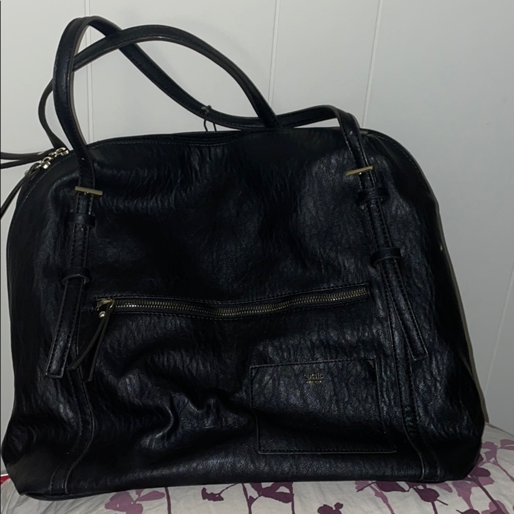 Large leather tote bag